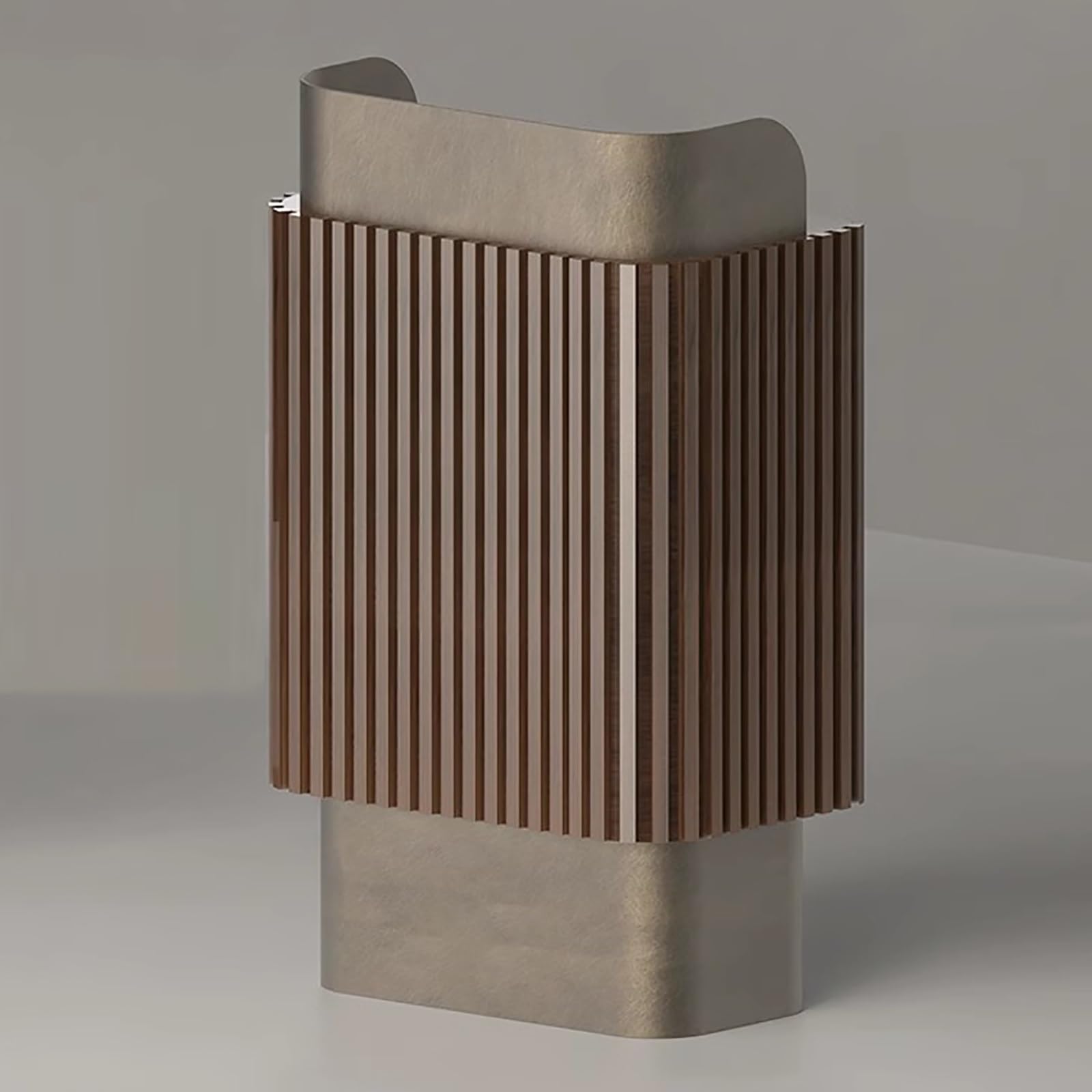 JCSRYD Office Reception Desk Counter, Stainless Steel Reception Room Table, Front Desk Furniture Nail Hair Beauty Salon Spa Restaurant(Brown)