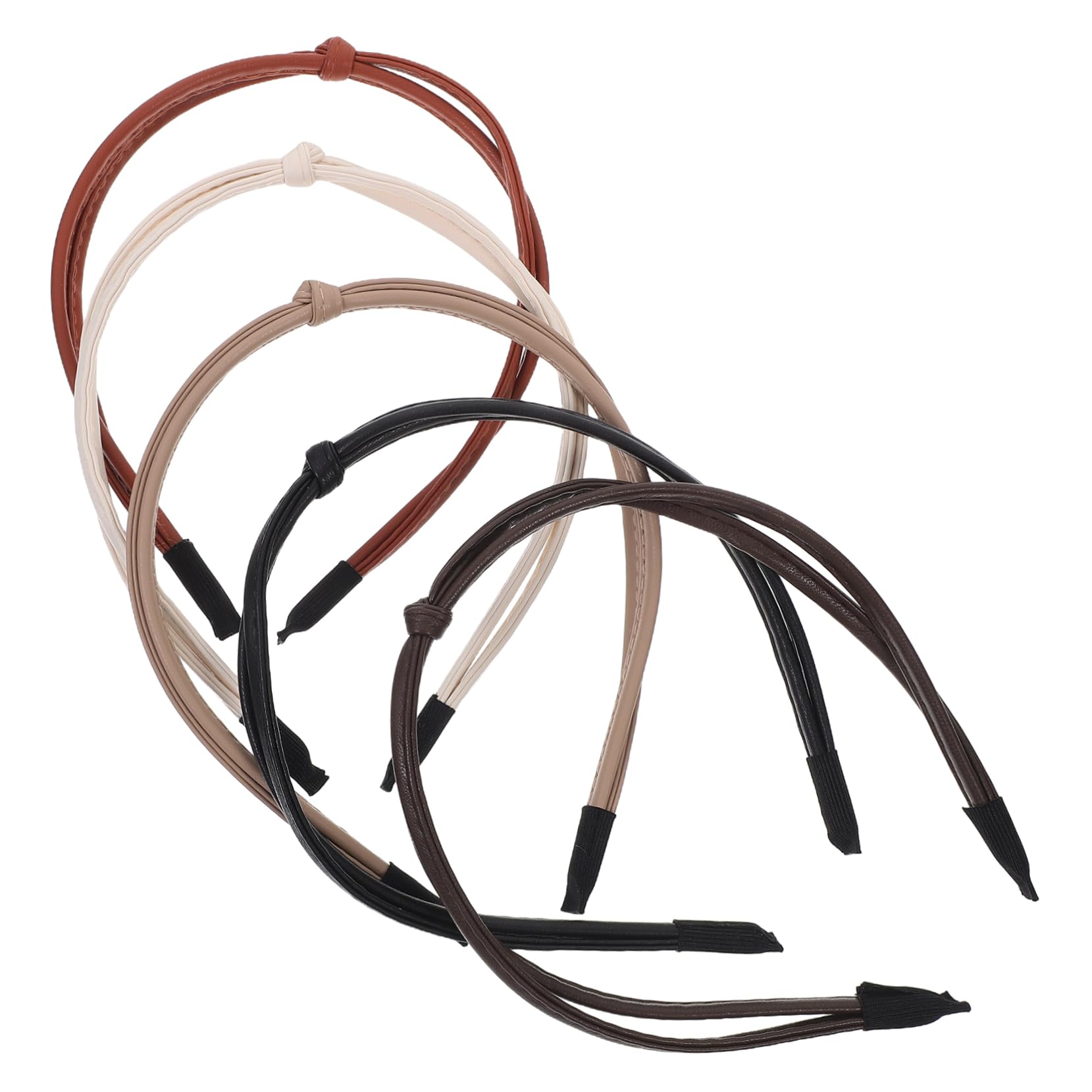Didiseaon 25pezzi Knotted Headbands in Leather for Women Fashionable Thin Hair Accessories in Milk and for Any Occasion