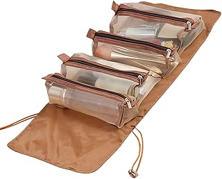 ロールアップ化粧品バッグ、トイレタリー用ロールアップトラベルバッグ | トラ ベルコスメティックオーガナイザー - パッキングオーガナイザー、折りたたみ式トイレタリーケース、休暇出張用化粧品コンテナ