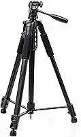 Tripe Profissional Semi-Hidraulica 180cm Para Cameras E Celulares Ideal Para Estabilizar Videos E Fotos - Com Tres Monopes Com Trava