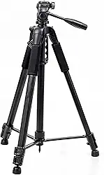 Tripe Profissional Semi-Hidraulica 180cm Para Cameras E Celulares Ideal Para Estabilizar Videos E Fotos - Com Tres Monopes Com Trava