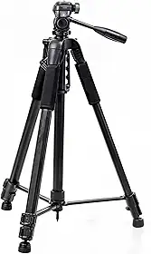 Tripe Profissional Semi-Hidraulica 180cm Para Cameras E Celulares Ideal Para Estabilizar Videos E Fotos - Com Tres Monopes Com Trava