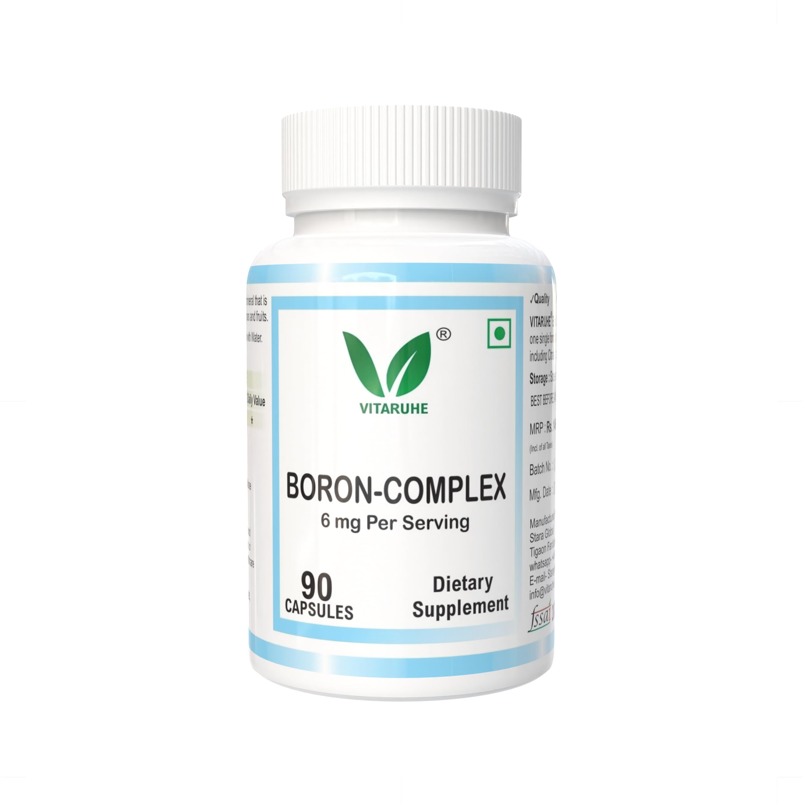 Triple Boron Complex 6 mg Supplement | 90 capsules | Vegetarian, Non-GMO & Gluten Free | Triple Action Boron Citrate, Boron Glycinate, Boron Asparate-image-45