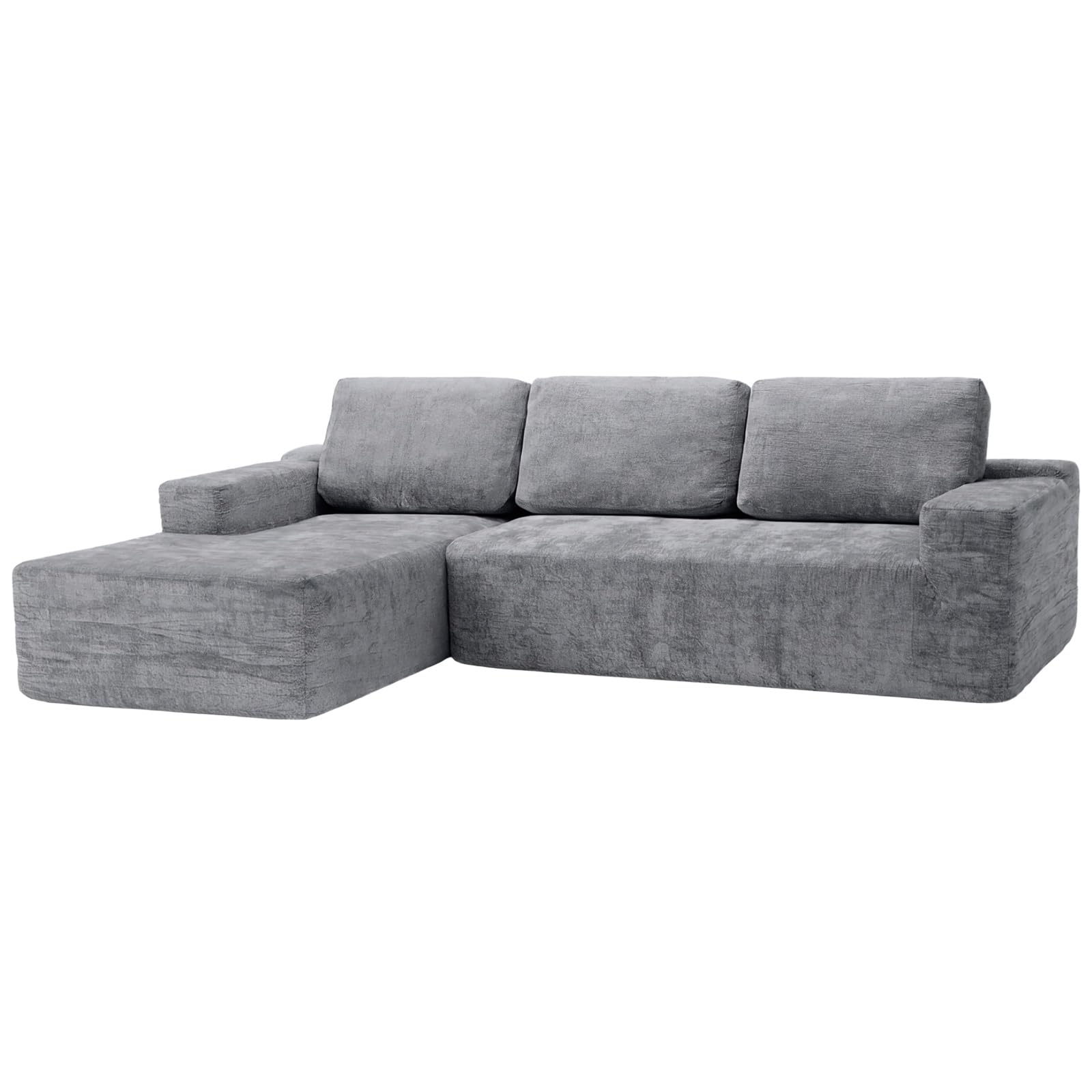 amuéblate online - Sofá Chaise Longue Zafiro, Orientación Izquierda | Práctico y Funcional, Envasado al Vacío, Color Gris