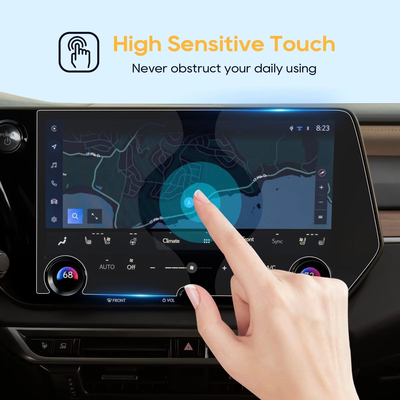 Kompatibel Mit Lexus Für Rx Für 500H 2023–2025, Auto-GPS-Displayschutz, Auto-Multimedia-Display, Displayschutzfolie, Auto-Display-Abdeckung Schutzfolie Auto Navi(Left Hand Drive)