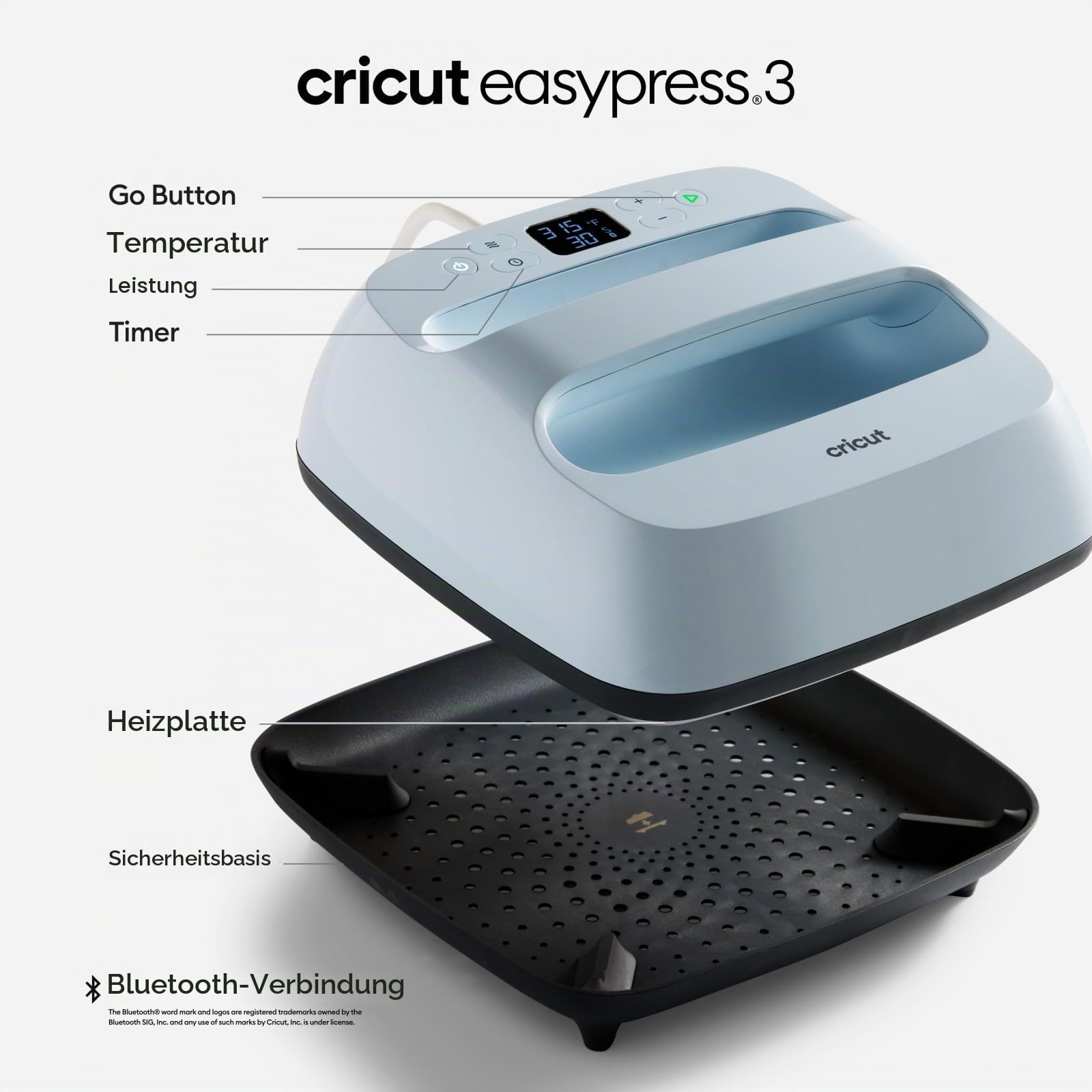 Cricut Easypress 3 Blu, Nero 300 X 250 Mm 205 ?c Display Incorporato (cricut Easypress 3 12x10)