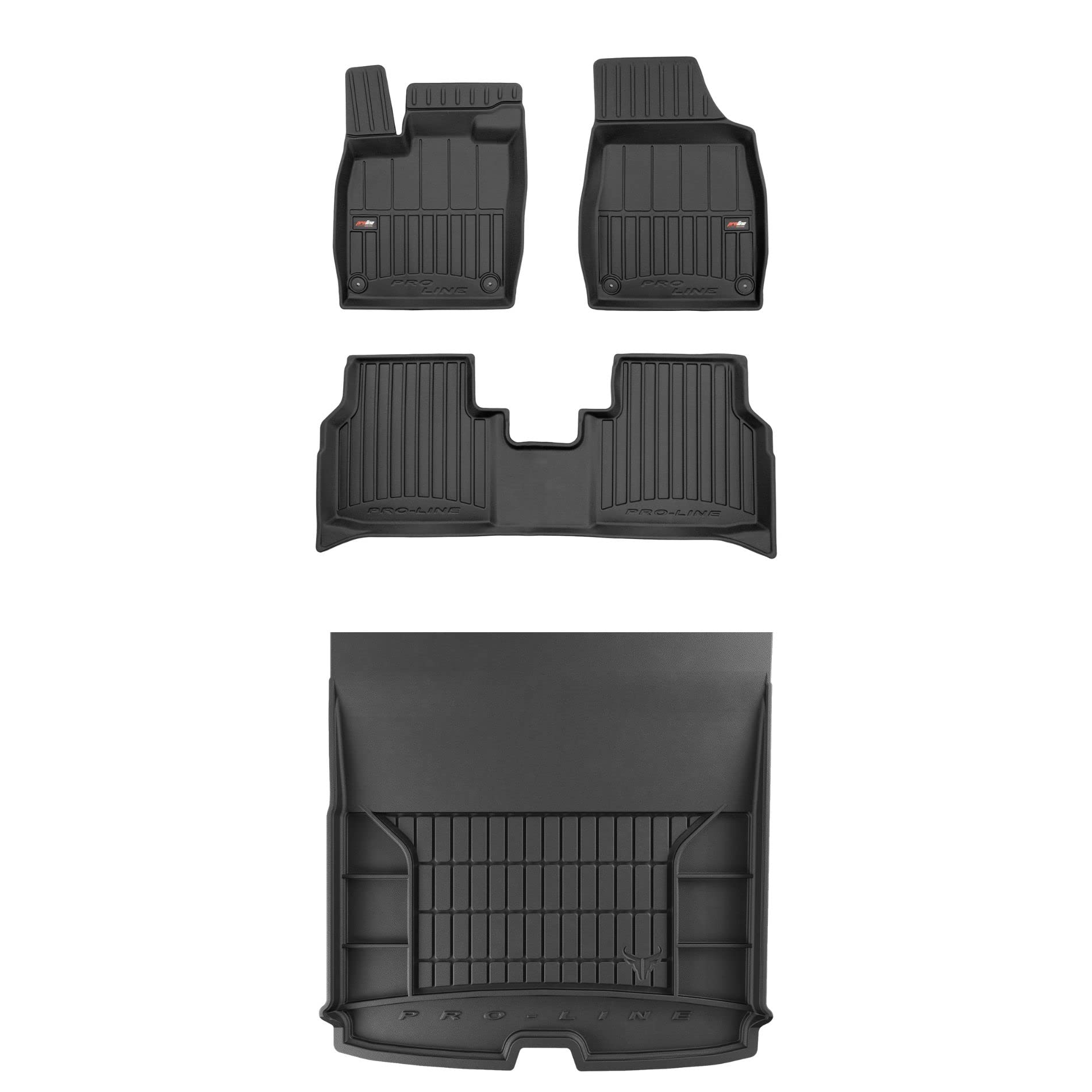 FROGUM ProLine 3D Un Juego de Alfombrillas de Goma para Coche y cubeta Maletero exclusivas Alfombras para Skoda Enyaq IV Desde 2020 | Los Bordes más Altos