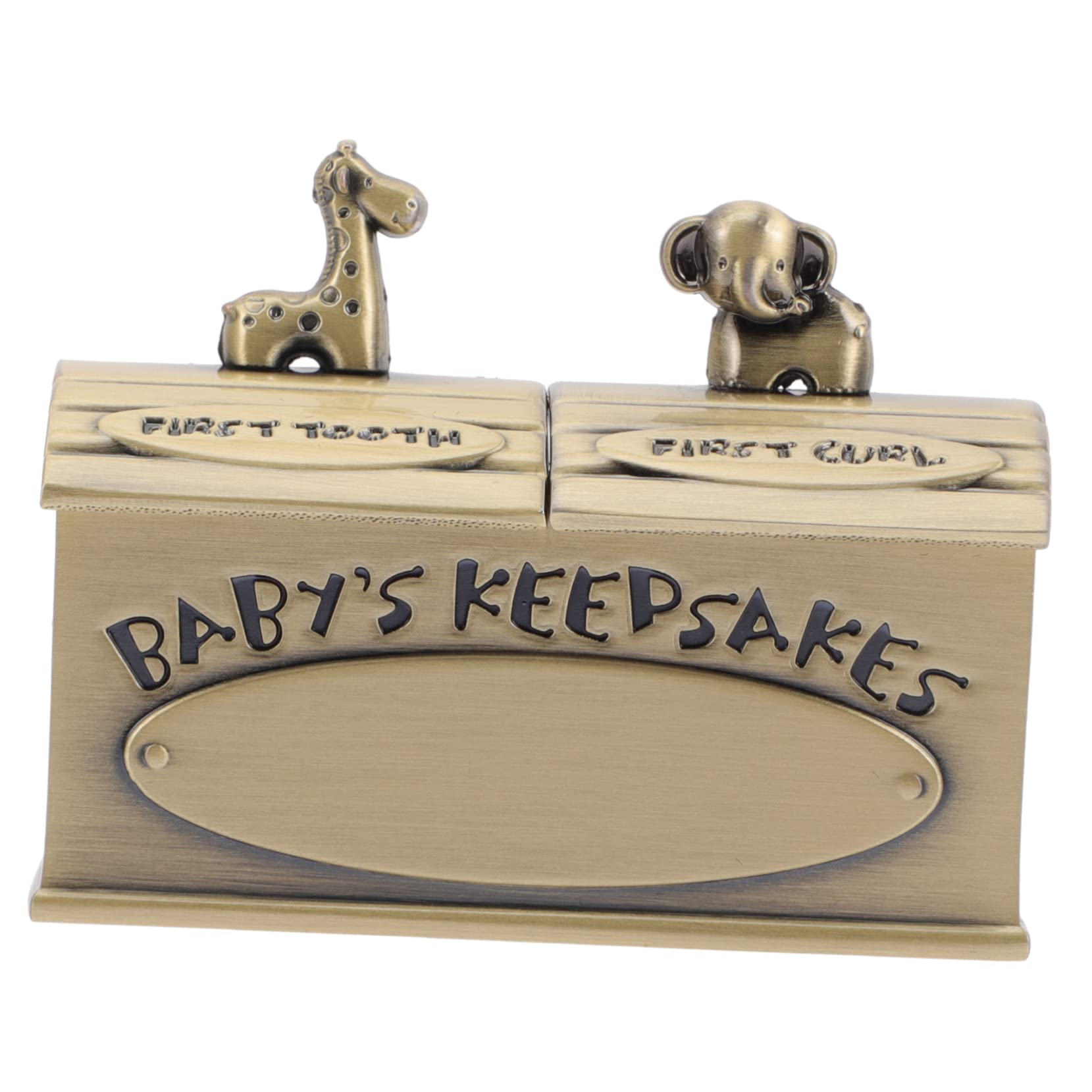 Toddmomy European Style Baby Tooth Storage Box Metal First Tooth Holder Boys and Girls