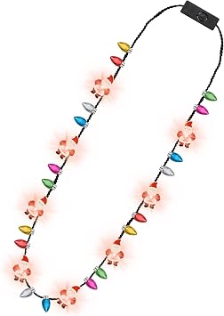 1PCS Light up Christmas Necklace 3 Modes Santa Claus Xmas Party Favor