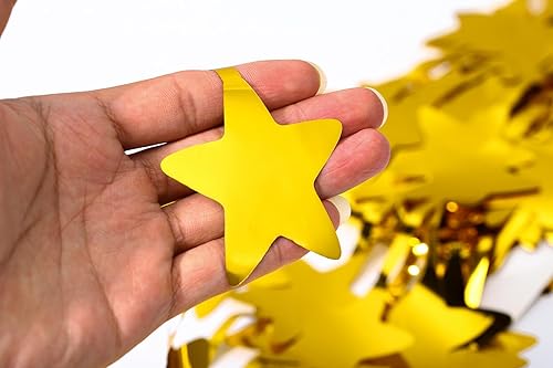 Miniatura 6 de Cortinas de flecos de papel de aluminio con estrellas doradas, telón de fondo metálico, cortina de flecos de oropel de papel de aluminio para