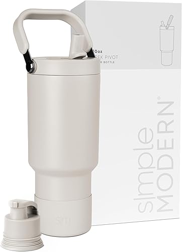 Miniatura 22 de Simple Modern Trek Pivot | Vaso con tapa abatible y popote de 30oz con asa | Botella de agua y bota | Popotes y tapas de chupito intercambiables |