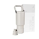 Simple Modern Trek Pivot | 30oz Flip Straw Tumbler with Handle | Water Bottle & Boot | Interchangeable Straw & Chug Lids | Insulated Stainless Steel Jug | Gym Sports Outdoors | Almond Birch