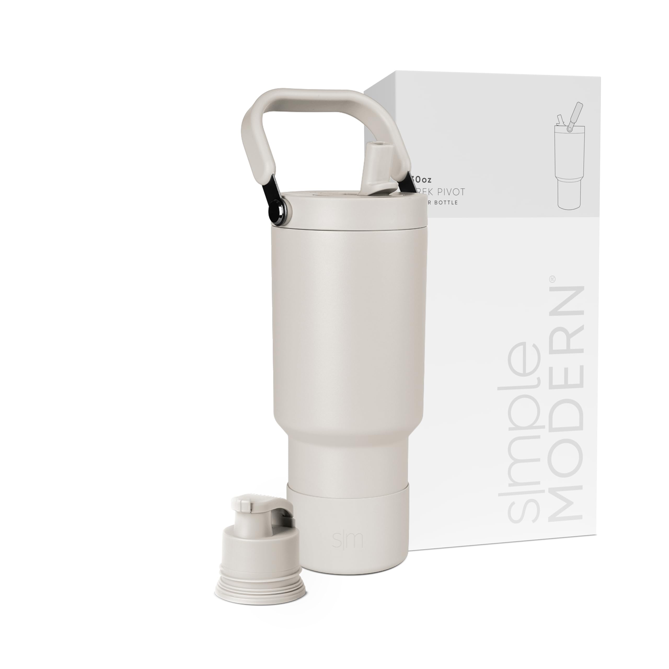 Simple Modern Trek Pivot 30oz Flip Straw Tumbler with Handle Water Bottle Boot Interchangeable Straw Chug Lids Insulated