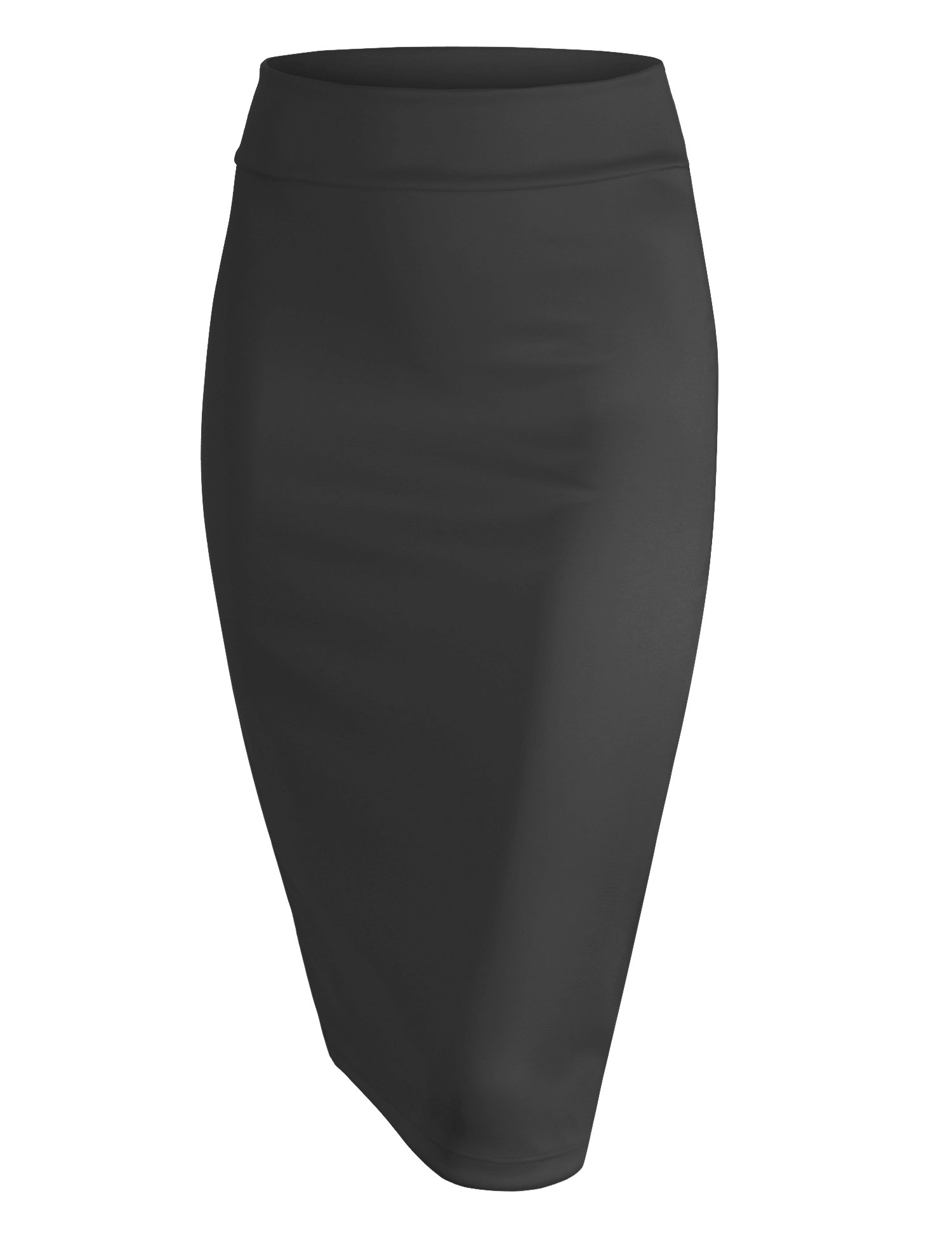 Made By Johnny Women's Premium Scuba Stretch High Waist Pencil Skirt Below Knee for Office Wear