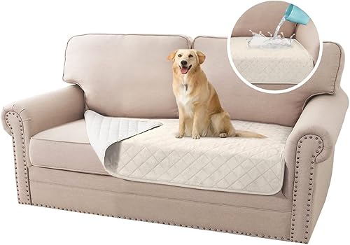 Miniatura 16 de H.VERSAILTEX Funda de sofá para perros, lavable, 100% impermeable, funda de cojín antideslizante para mascotas, protector de cojín para sofá, 35 x