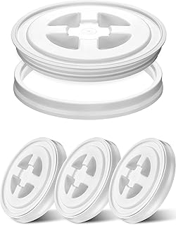Quzzil 4 Pieces 5 Gallon Screw Top Lids Leak Proof Bucket Seal Lid for Plastic Bucket Compatible with Gamma (White)