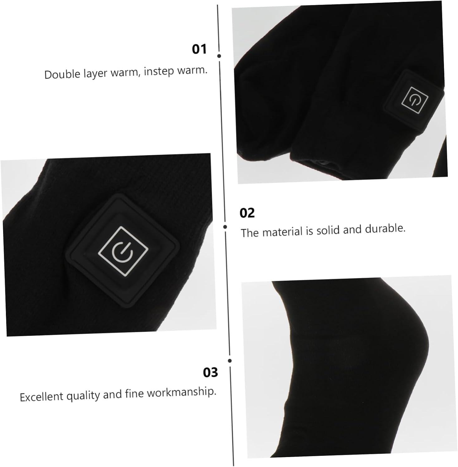 Milisten 1pair Heated Stocking Active Cotton Electric Heating Socks for Men Women Smart Sock Warm for Winter