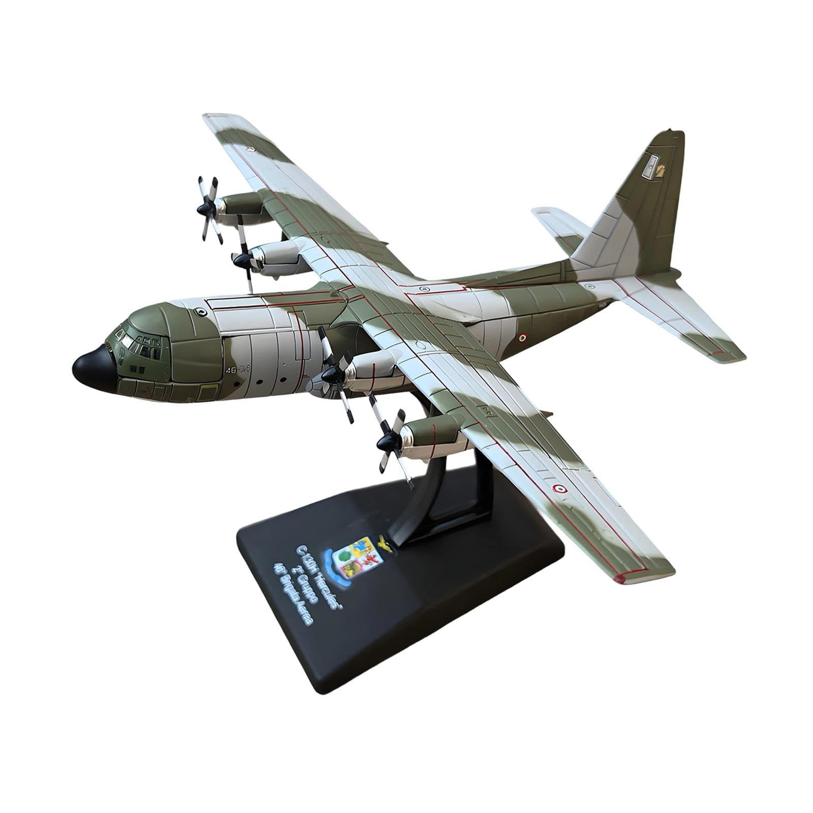 Sharplace Maquette d'avion de Transport et de Chasse C-130H au 1/250 avec Socle d'exposition, idéale pour la Maison, Le Bureau, Les cafés et Les