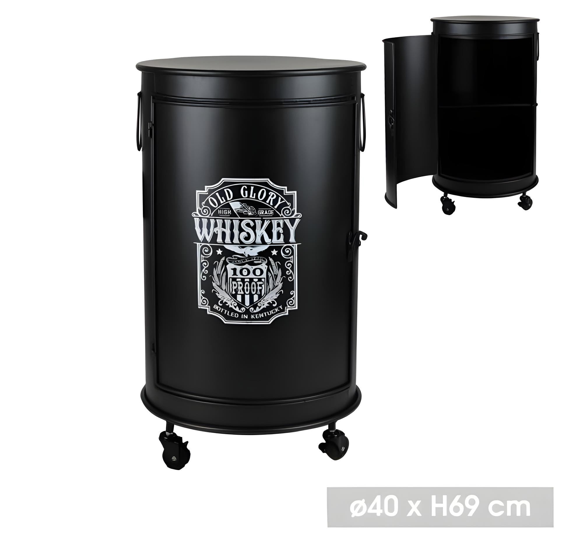 Urban living Bar BIDON con ruote, Nero, Normale