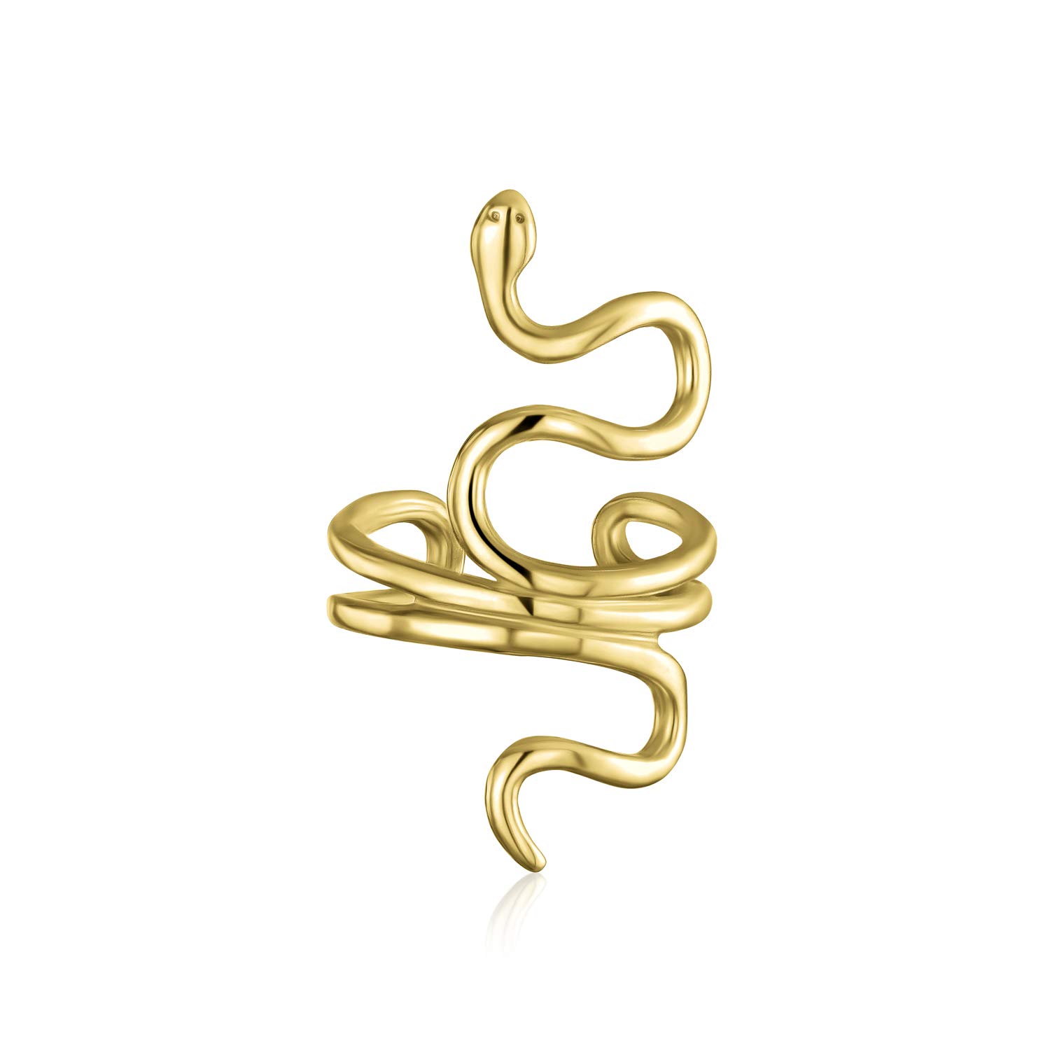 Helix Climber Crawler Schlange Serpent Clip On Wrap Draht Knorpel Lappen Ohr Manschette Ohrringe Für Frauen Teen Männer Nicht Durchbohrtes Ohr 14 Karat Vergoldet .925 Sterling Silber Paar