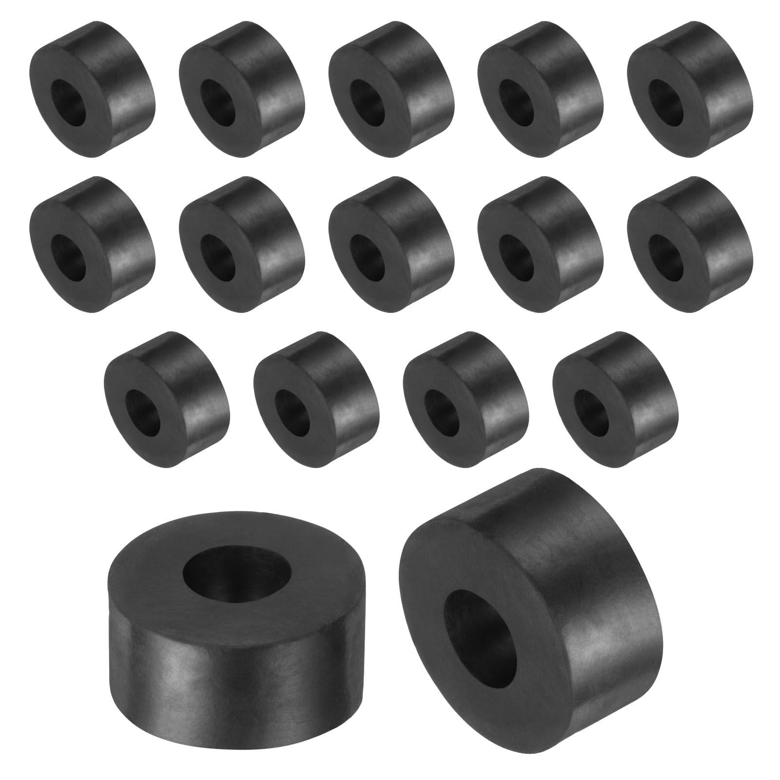 sourcing map 16 Pcs Rubber Spacers 40mm OD x 16mm ID x 20mm Height Round Anti Vibration Spacer Rubber Bushing Grommets