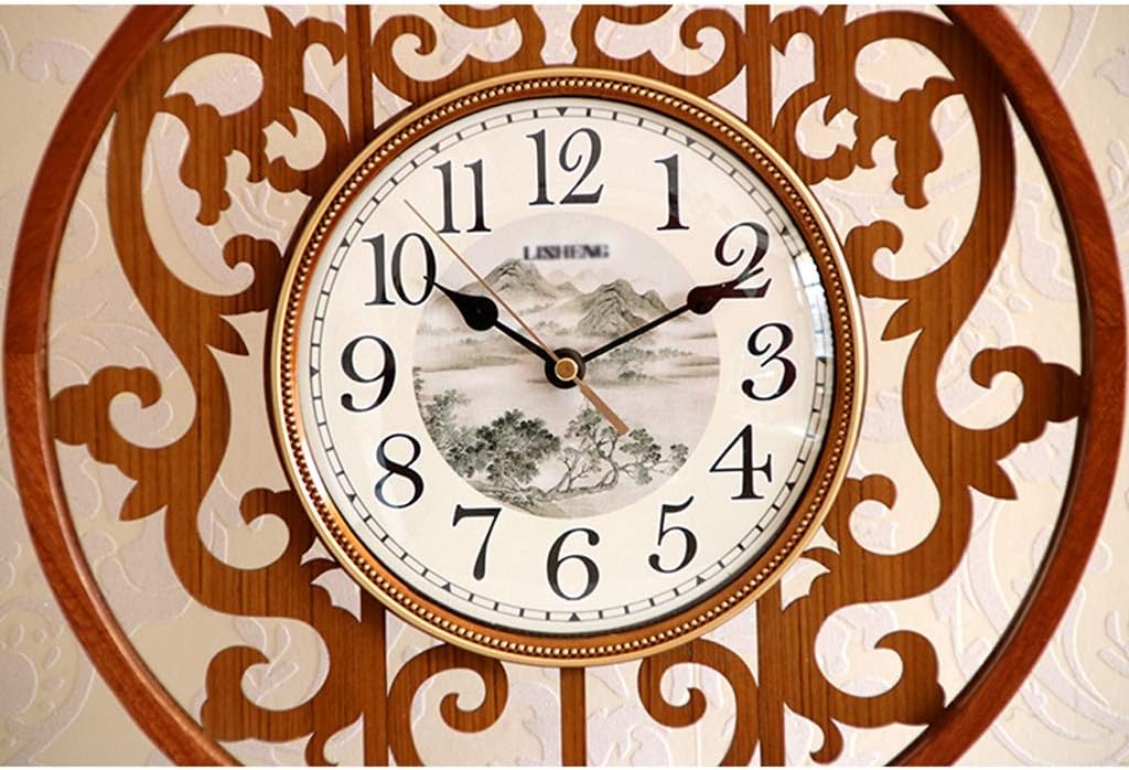 Desk Clock Chinese Clocks and Watches Solid Wood Table Clocks Table Clocks Living Room Home Clocks Simple Modern Silent Desktop Desktop Ornaments Desktop Clock (Color : A) (B)