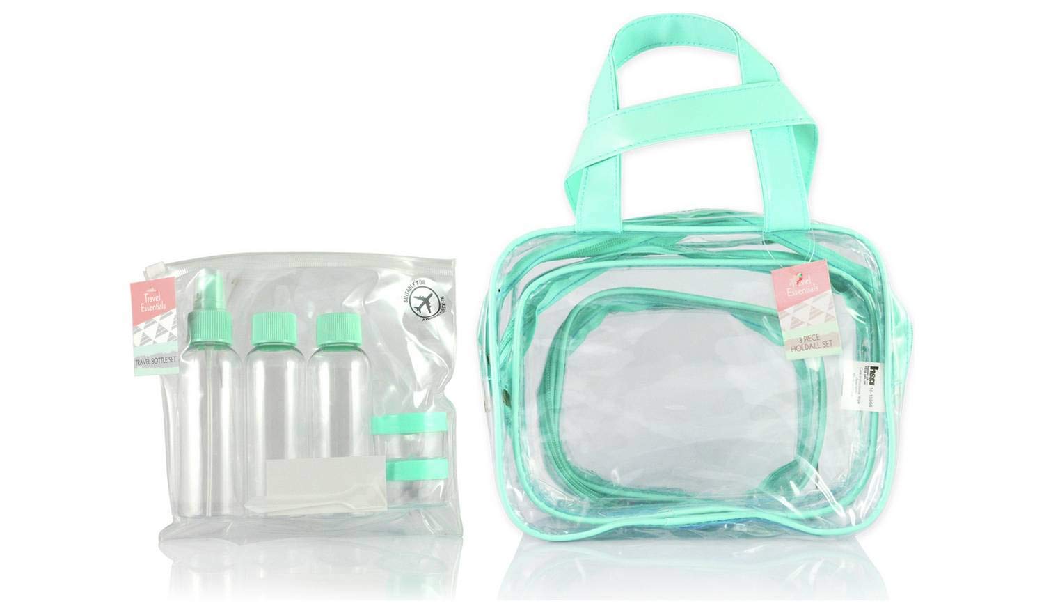 Travel Toiletry Waterproof Bag with Zipper Clear 3 in 1 Travel Bag Makeup Bag for All
