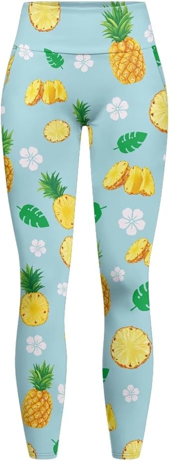 Women Breathable Yoga Leggings with Pockets Tummy Control 4-Way Stretch High Waisted Full-Length Pants