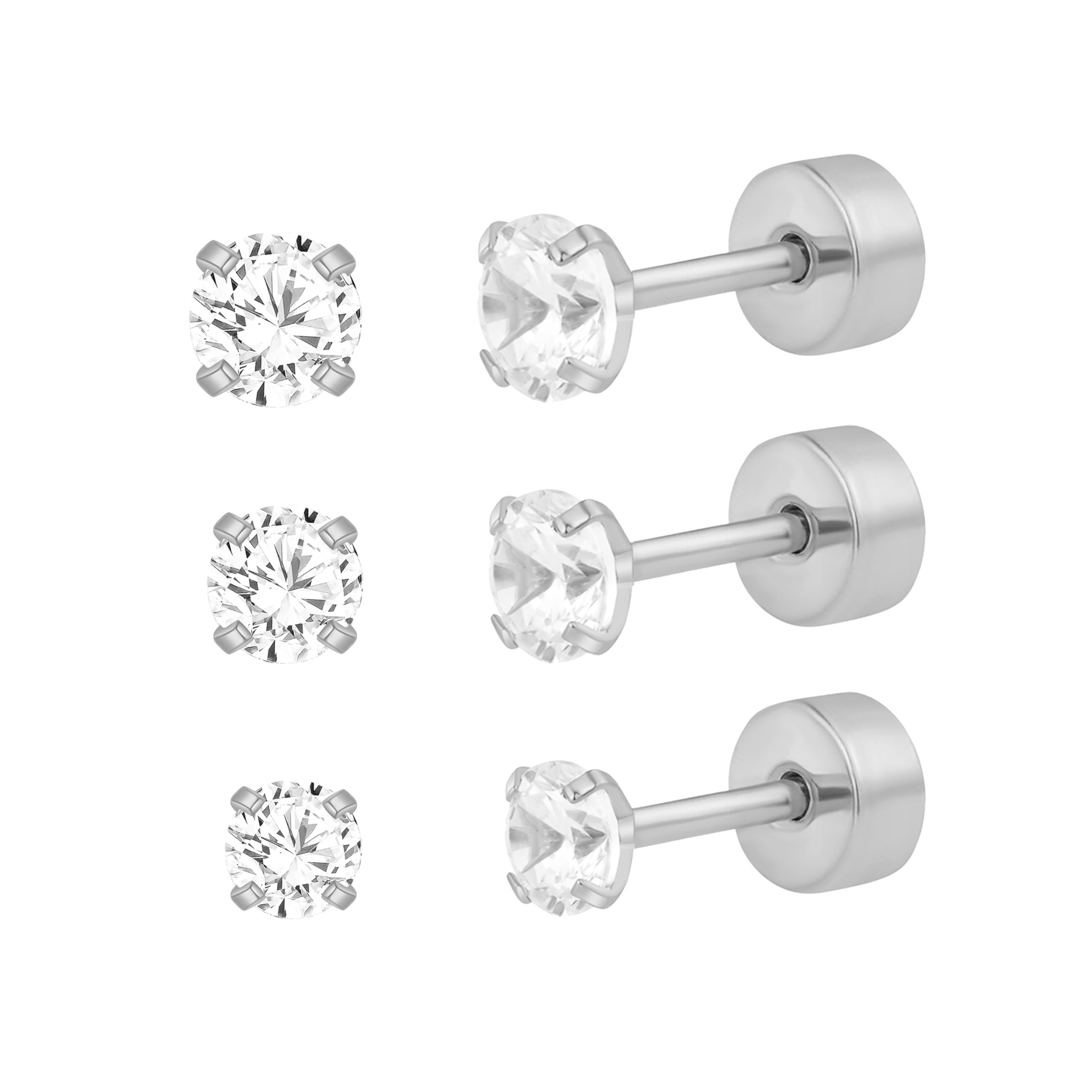 Styleeary925 Sterling Silver Cartilage Helix CZ Huggie Earrings-Surgical Steel Earrings Set for Multiple Piercing Hypoallergenic,14K Gold Plated Flatback Small Hoop Stud Earrings Pack,Titanium Heart Ball Moon Dot CZ Stud Earrings for Women Men