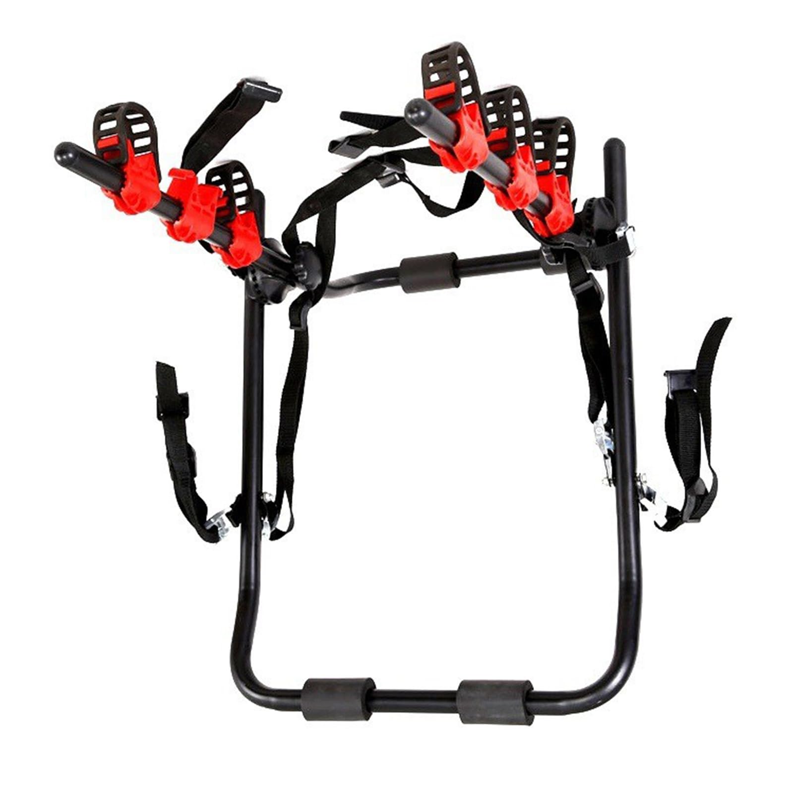 Cocoarm Auto-Kofferraumhalterung, Eisen, Faltbarer Fahrradträger, 3 Fahrräder, Tragfähigkeit 45 Kg, für Limousinen und SUVs, ohne Heckspoiler, für Roadtrips, Camping, Radfahren (Rot)