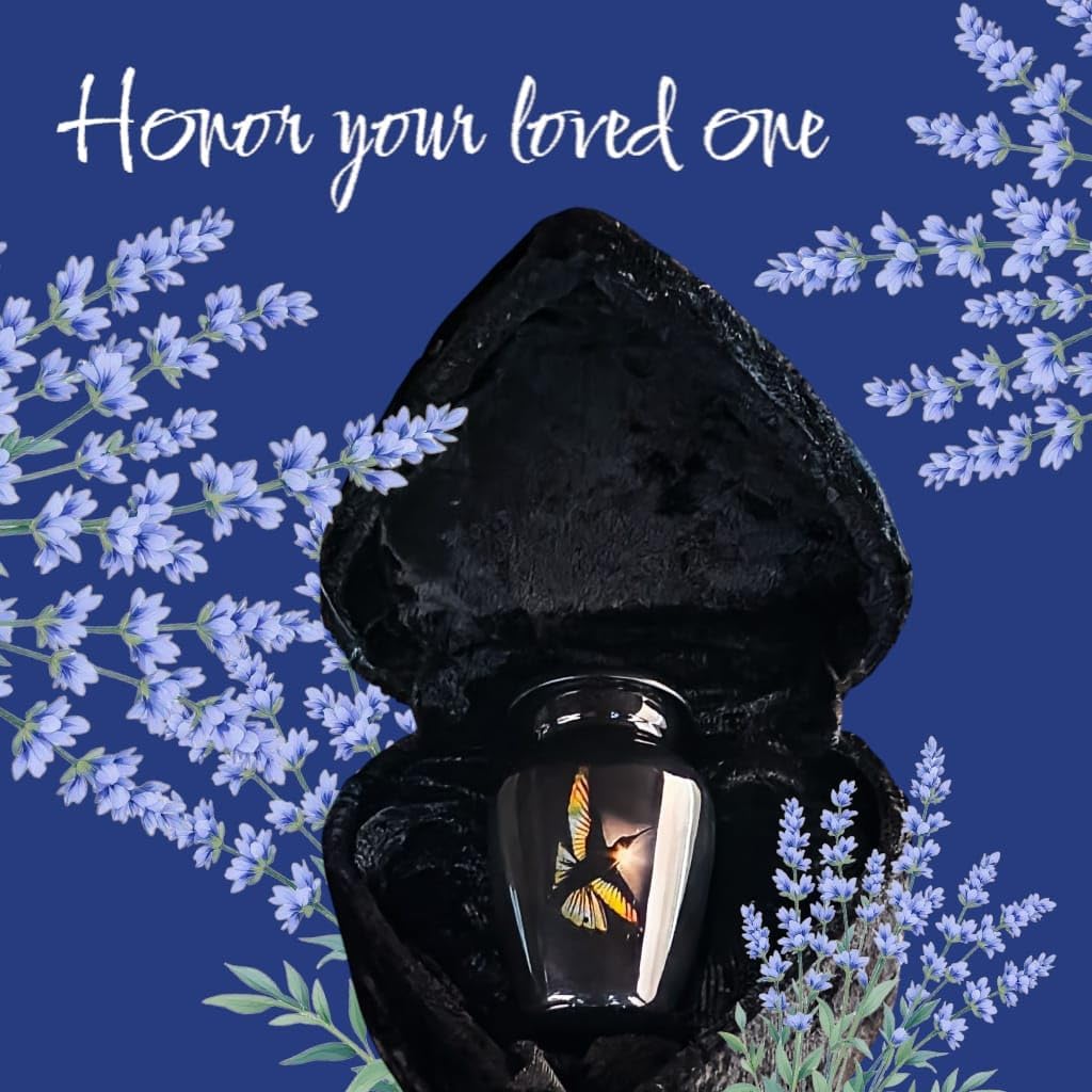 Bird Design Small Keepsake Cremation Urns for Human Ashes | Memorial Funeral Urns for Ashes | Secure & Beautiful Keepsake for Loved Ones | Velvet Case Included - Image 3