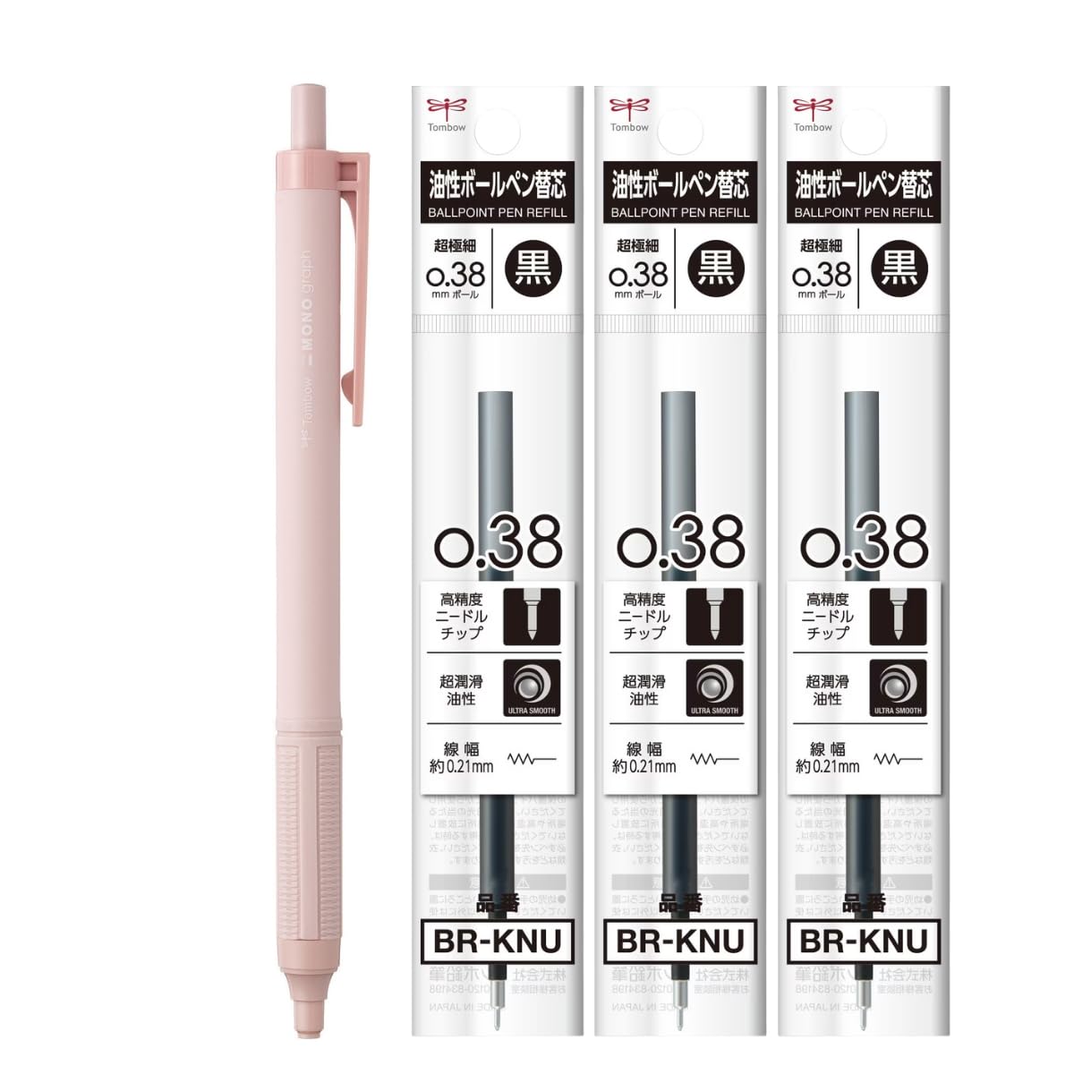 Tombow Monogram Light Ballpoint Refills, 0.38mm