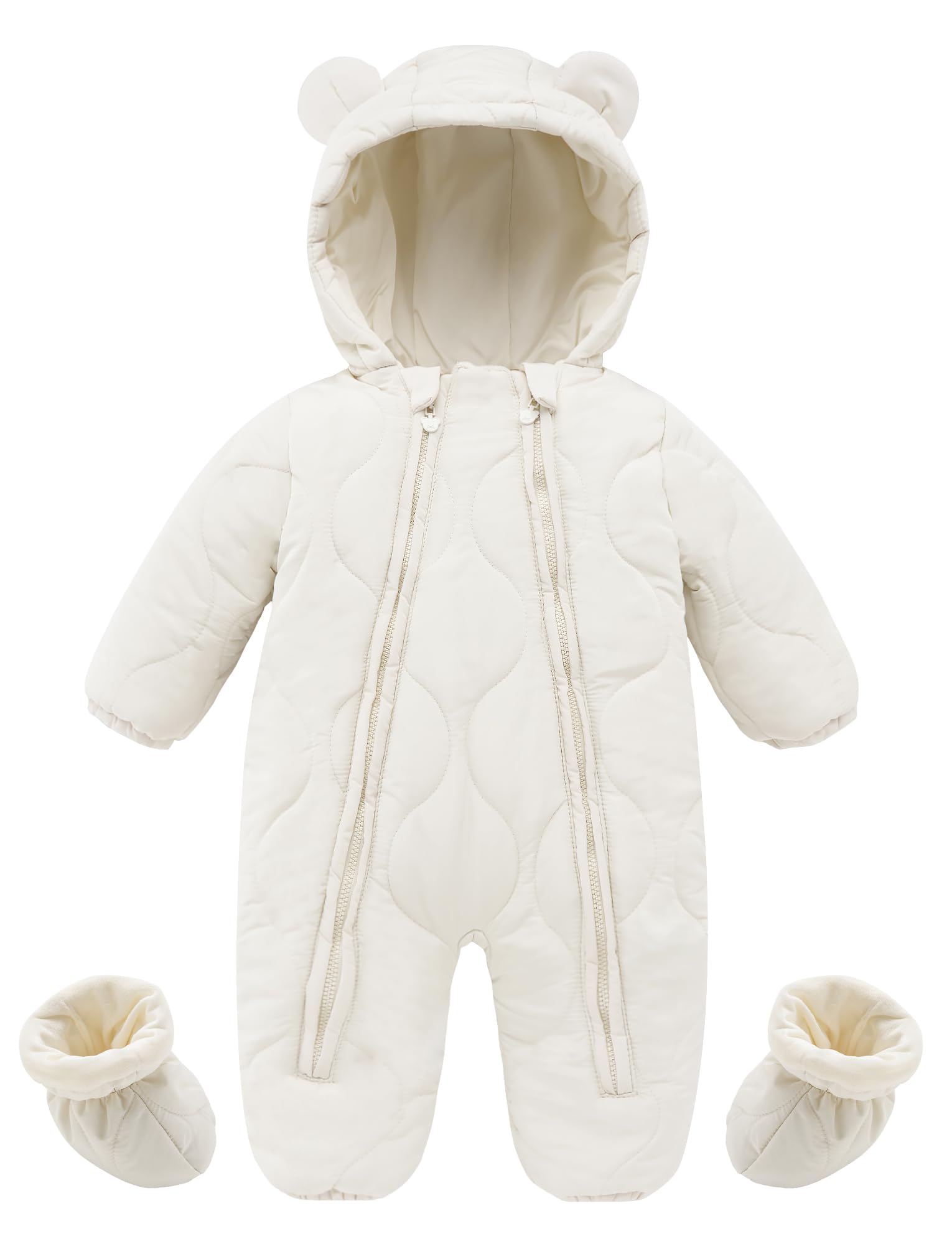 Happy Cherry Combinaison de Neige pour Bébé 3-18 Mois Barboteuse Hiver Unisexe Bébé Grenouillère à capuche Tout-petit