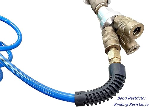 Miniatura 4 de Manguera de compresor de aire de retroceso de poliuretano de 1/4 de pulgada de diámetro interior por 25 pies de largo con restrictor de curva,