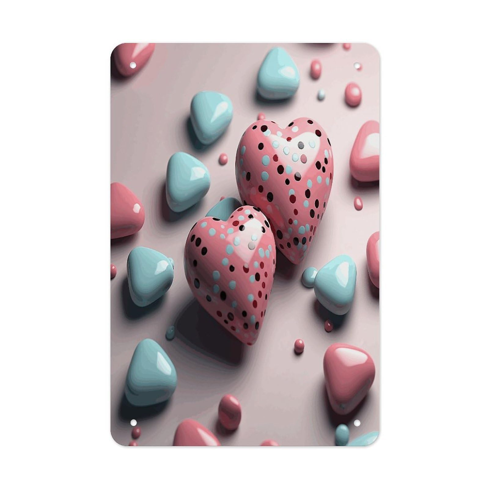 Btcowzrv Style Heart Shaped Shape Metal Tin Sign Wall Decor Hanging Plaque