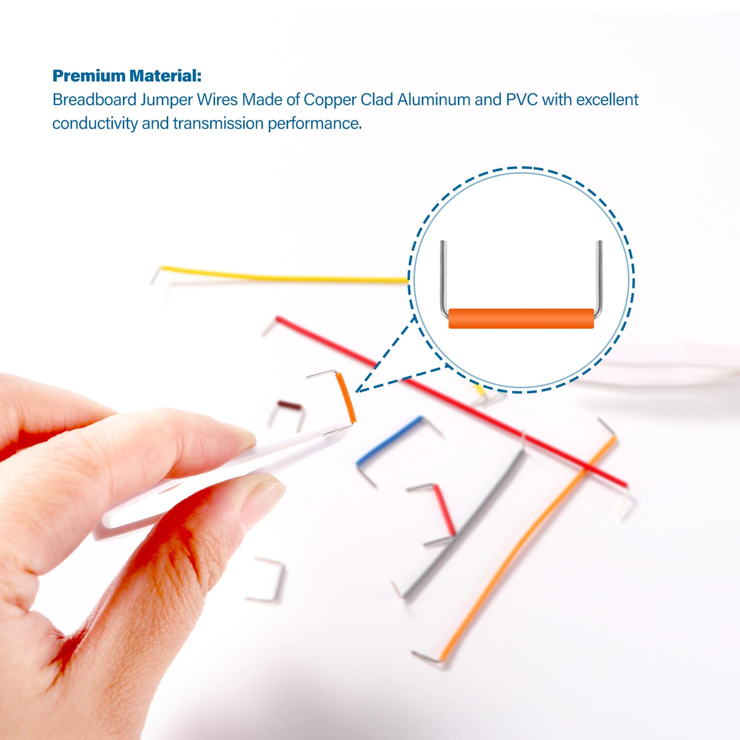 VooGenzek 840 Pezzi U Shape Jumper Wires, Breadboard flessibile senza saldatura Cavi, Breadboard Jumper Wires Filo, con 2 Pezzi Pinzette, per Breadboard Prototipi Circuiti