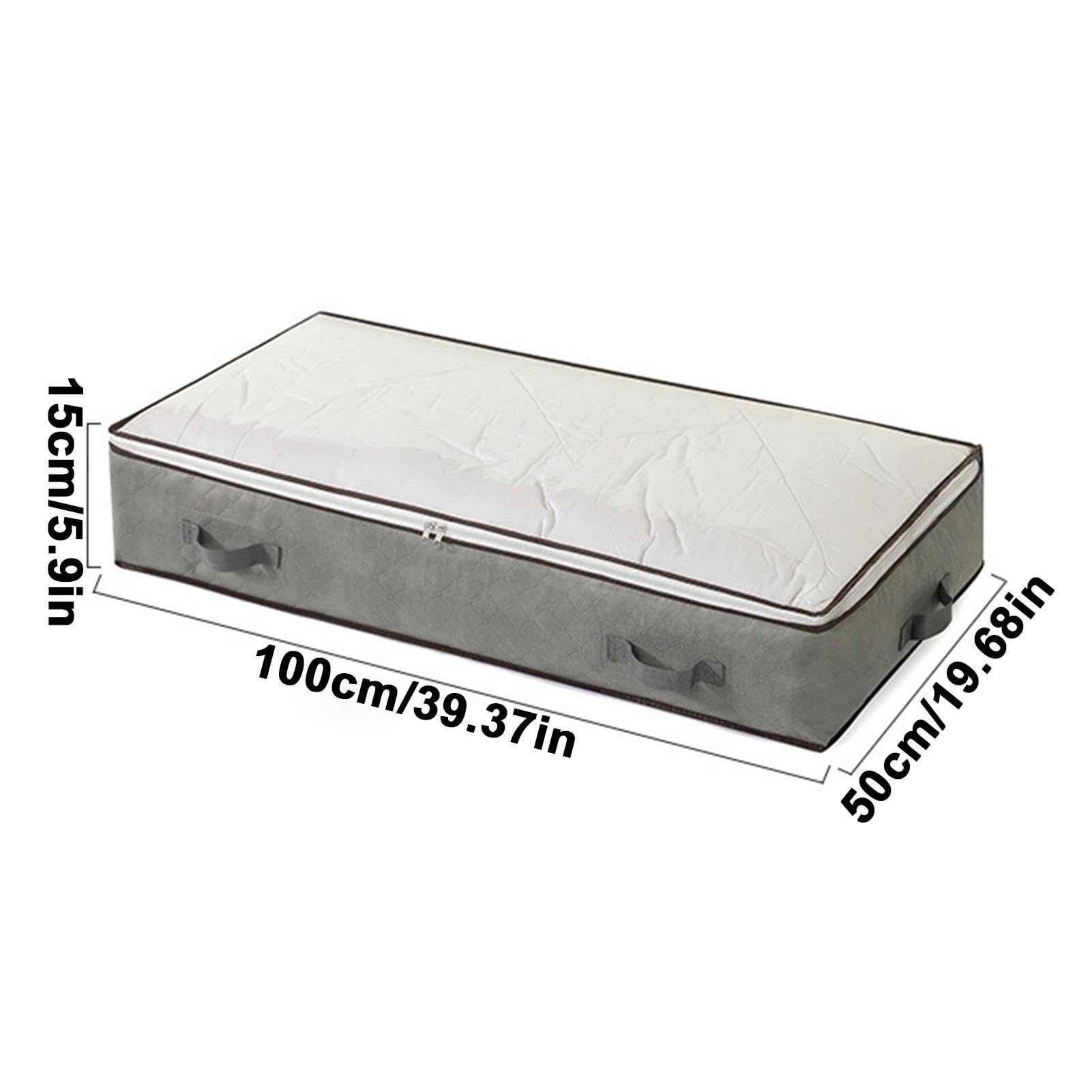 Cassettiera Sotto Il Letto: Borsa Per Coperte E Cuscini In Tessuto Non Tessuto 45x15x103cm Con Chiusura Lampo E Maniglia - 3