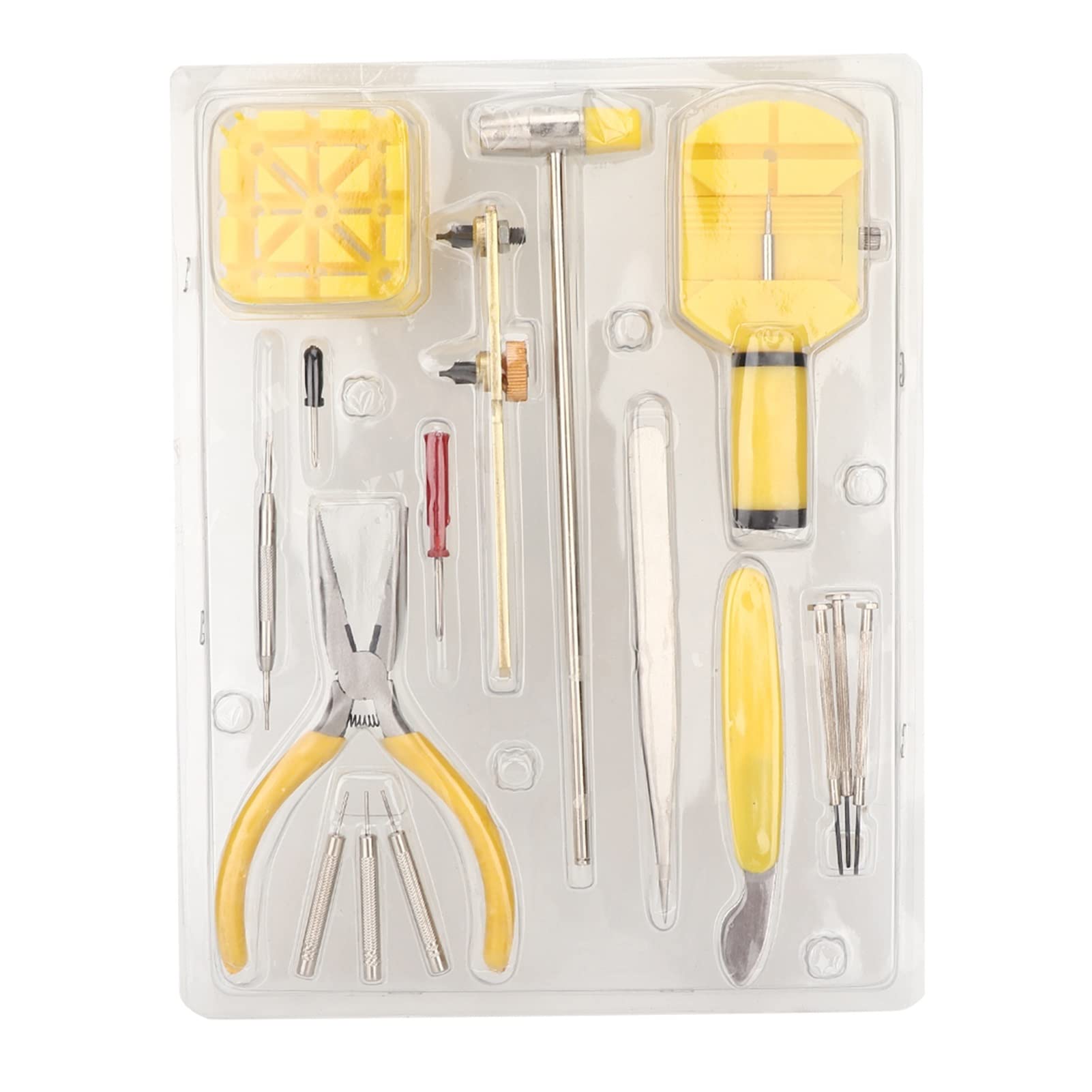 Kit de herramientas de reparación de relojes multifuncional de calidad de 16 piezas, abridor de caja trasera de reloj, juego de pinzas y destornilladores, juego de ajuste de correa de reloj, kit de re