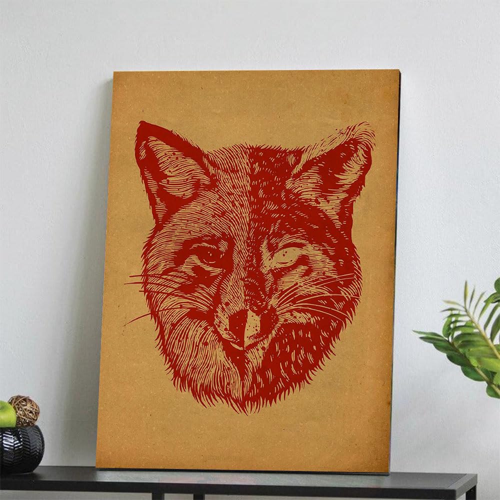 Wall Art | Printed MDF Wall Painting|Home Decor for Living Room, Bedroom, Office, Study (9x11inch) - Foxface