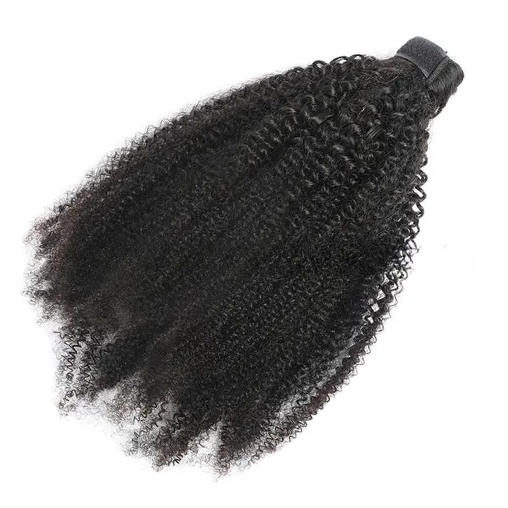 Kucyka Przedłużanie kucyka Afro Kinky Curly 10-26 cali z ludzkich włosów, wpinane w kucyk, naturalne czarne włosy Fryzura(10inch 70g)