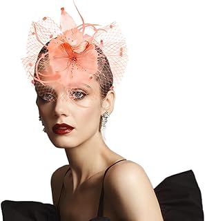 Fascinators Hat for Women Tea Party Headband Mesh Feathers Hair Clip Headwaer Hat Kentucky Wedding Cocktail