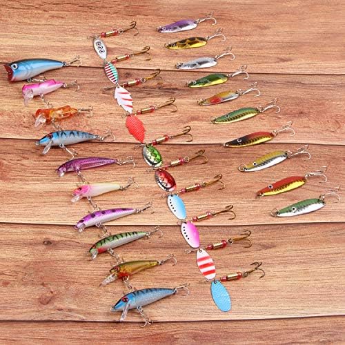 SHADDOCK Fishing Lures Kit Spoon Spinnerbaits Swimbait Crankbaits Minnow Variety Kit Rooster Tail Trout Spinner Salmon Spoons Walleye Assorted Metal Hard Lures Spinners Bait