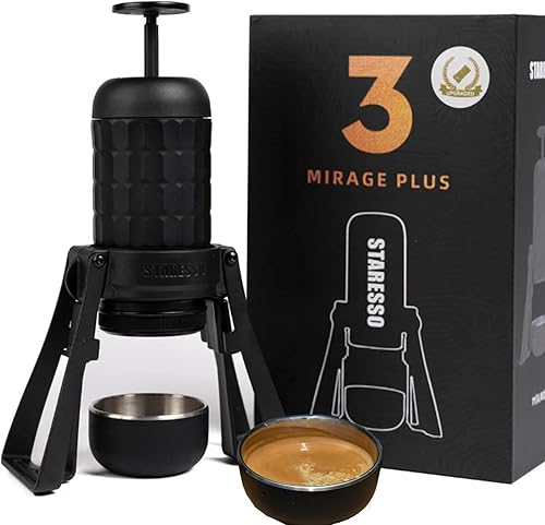STARESSO Cafetera portátil máquina de café expreso portátil especializada cafetera de viaje cafetera manual de automóvil aparatos de campamento