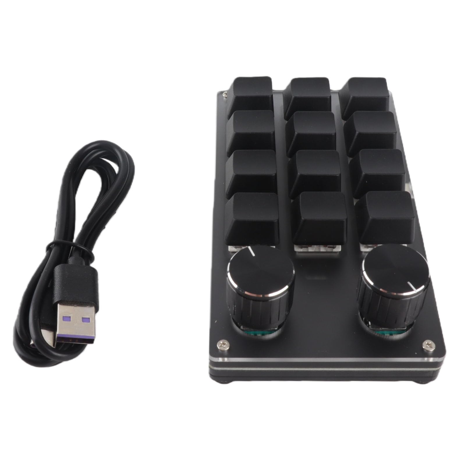 Tastiera Macro Meccanica, Tastierino Numerico USB Programmabile, Tasti, Ergonomico Plug and Play con Manopola Premibile per OS X (12 tasti con 2 manopole)