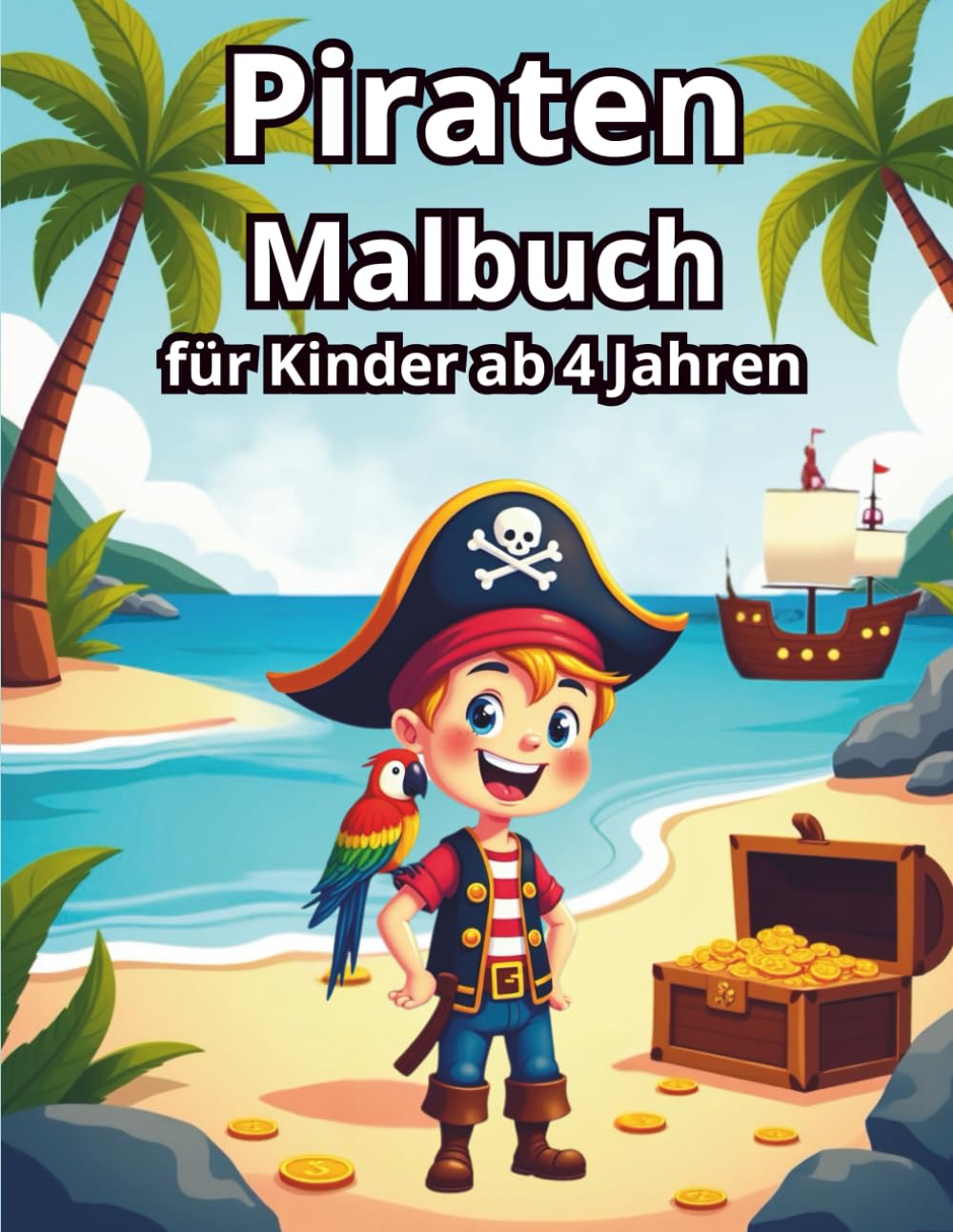 Piraten Malbuch für Kinder ab 4 Jahren: 57 spannende Ausmalbilder für kleine Abenteurer