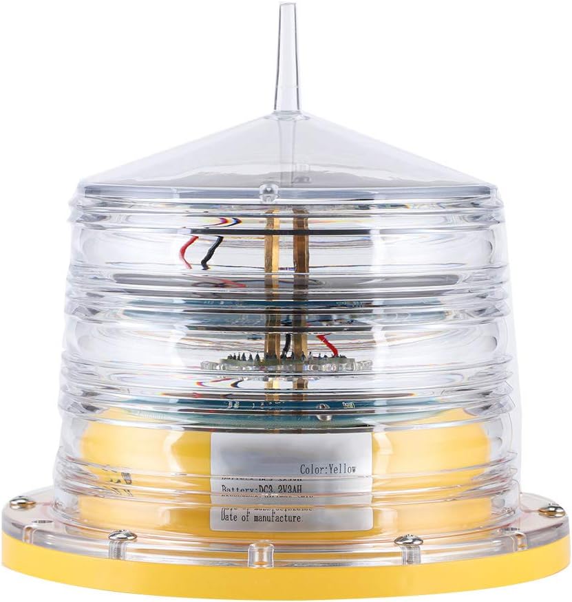 Alomejor Solar Power Barge Safety Beacon Light, 10 Hours Daily Use with Longlasting Illumination, 20LEDs Flashing Floating Light 256 Lamp Beads for Ship Marine Boat, Solar Beacon,