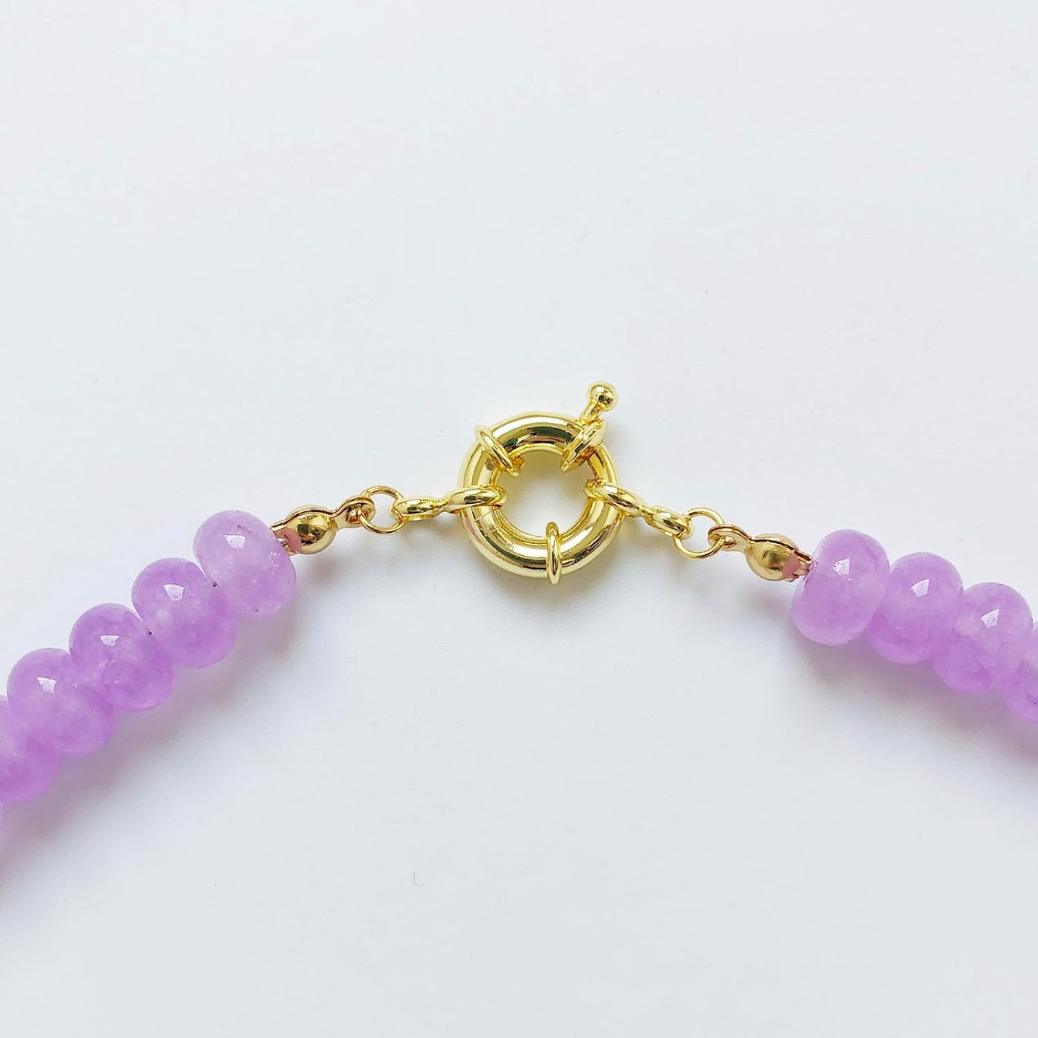 Beaded Gemstone Necklace for Women, Pure Color Boho Bead Choker Natural Stone Surfer Beach Rainbow Beads 18K Gold Plated DIY Handmade Jewelry Charm Trendy Birthday Gifts - Image 7