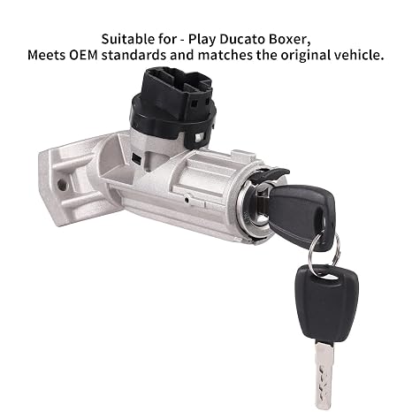 Ignition Lock Switch Barrel with 2 Keys Set 1348421080 for Relay Ducato Boxer 2006+ 1361031080 1608501280 4162.HN 4162.SJ