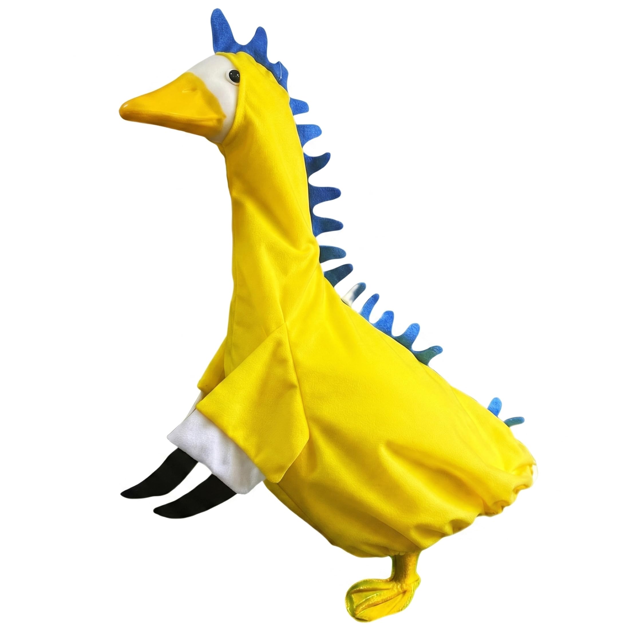 StaZamor Porch Geese Outfit Set, Lightweight Textile Decor Costume for Garden Geese Statues, Funny Seasonal Clothing for Outdoor Lawn Ornaments, Yellow Dinosaur