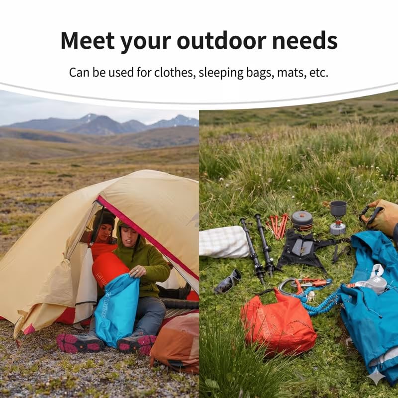 75L Zewnętrzna wodoodporna torba Dry Bag - Lekka torba do przechowywania w podróży i na kemping (pomarańczowa) - 3 sztuki